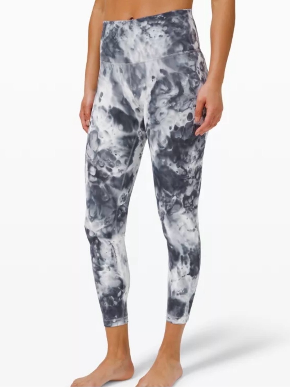 lululemon athletica Blue & White Marble High-Rise Leggings